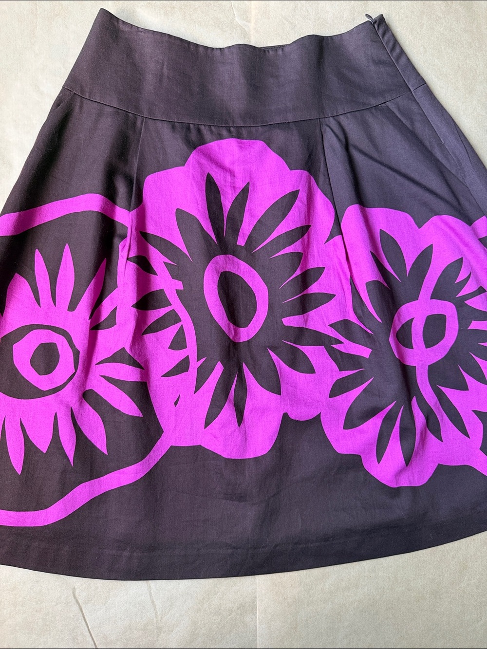 Talbots Collection Petites A Line Skirt With Pockets Abstract Floral Pink Brown